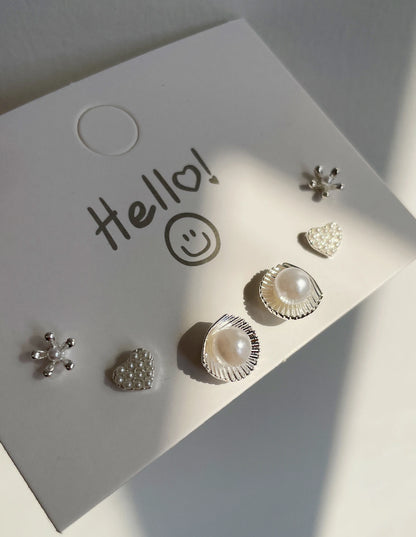 Metal Pearl Earrings - Geometric Irregular Round Studs for Women | Trendy 2024 Jewelry Gift - ZOOMNSTORE
