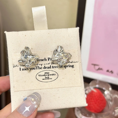 Metal Pearl Earrings - Geometric Irregular Round Studs for Women | Trendy 2024 Jewelry Gift - ZOOMNSTORE