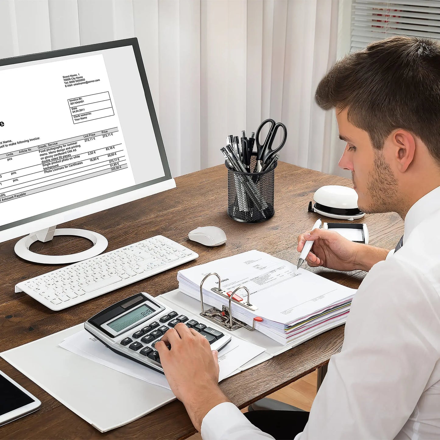 Metal Pen Holder - Black Mesh Pencil Case & Desk Organizer for Office - ZOOMNSTORE