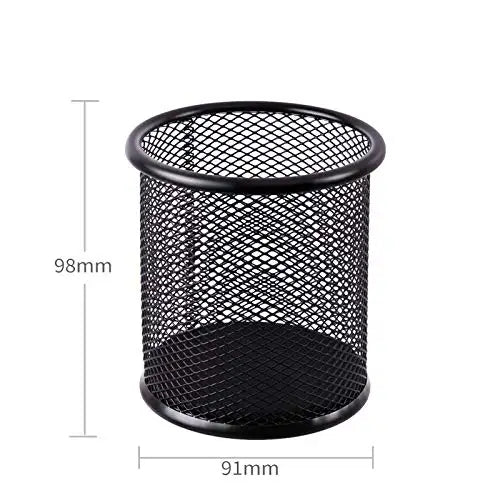 Metal Pen Holder - Black Mesh Pencil Case & Desk Organizer for Office - ZOOMNSTORE