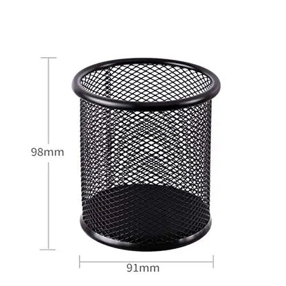 Metal Pen Holder - Black Mesh Pencil Case & Desk Organizer for Office - ZOOMNSTORE