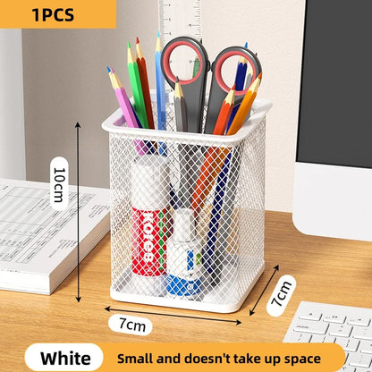 Metal Pen Holder - Black Mesh Pencil Case & Desk Organizer for Office - ZOOMNSTORE