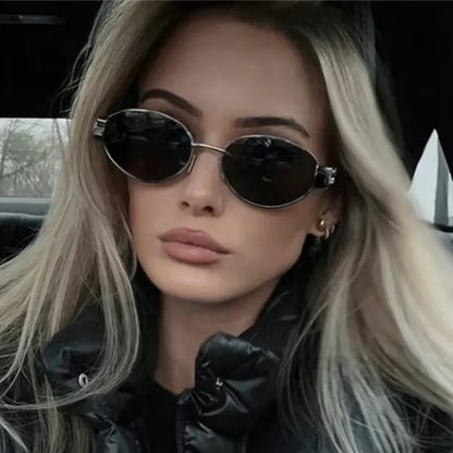 Vintage Oval Metal Sunglasses - Designer Fashion Eyewear 2024 - ZOOMNSTORE