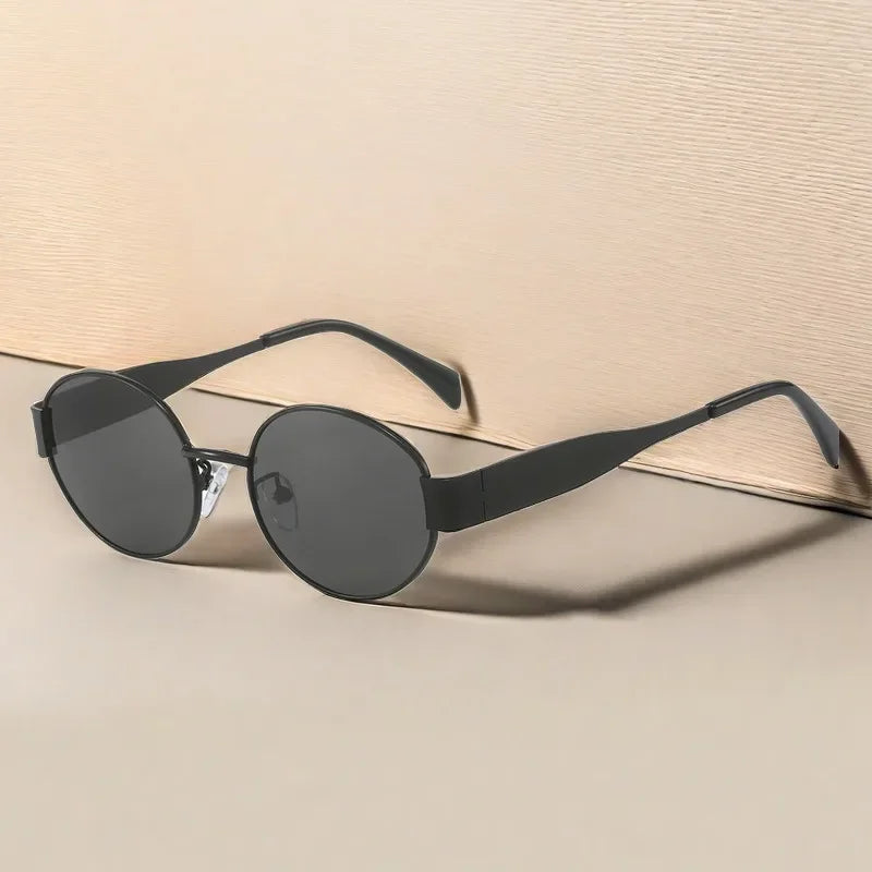 Vintage Oval Metal Sunglasses - Designer Fashion Eyewear 2024 - ZOOMNSTORE