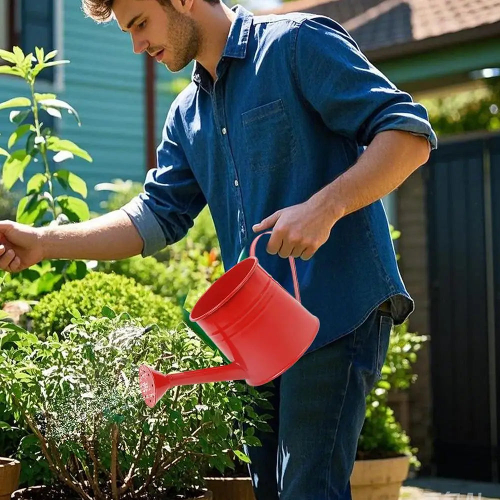 Metal Watering Can 1 Liter - Zinc Plated Outdoor Garden Can for Accurate Indoor Plant Watering - ZOOMNSTORE