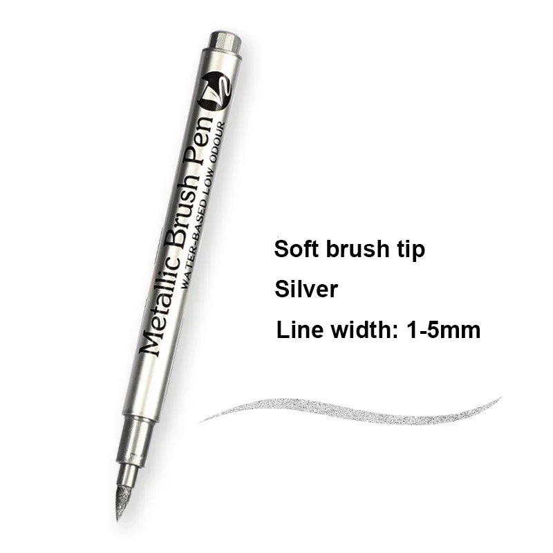 Metallic Marker Pens Set - Gold  Silver Permanent Art Markers for Manga Crafts  Scrapbooking - ZOOMNSTORE