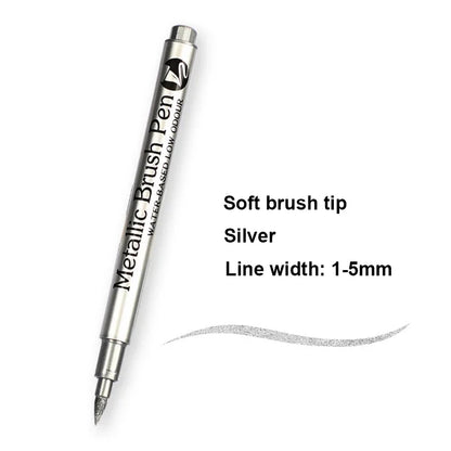 Metallic Marker Pens Set - Gold  Silver Permanent Art Markers for Manga Crafts  Scrapbooking - ZOOMNSTORE