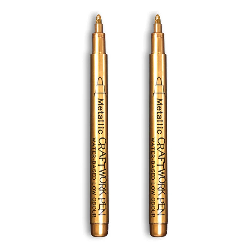 Metallic Marker Pens Set - Gold  Silver Permanent Art Markers for Manga Crafts  Scrapbooking - ZOOMNSTORE