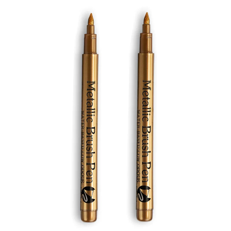 Metallic Marker Pens Set - Gold  Silver Permanent Art Markers for Manga Crafts  Scrapbooking - ZOOMNSTORE
