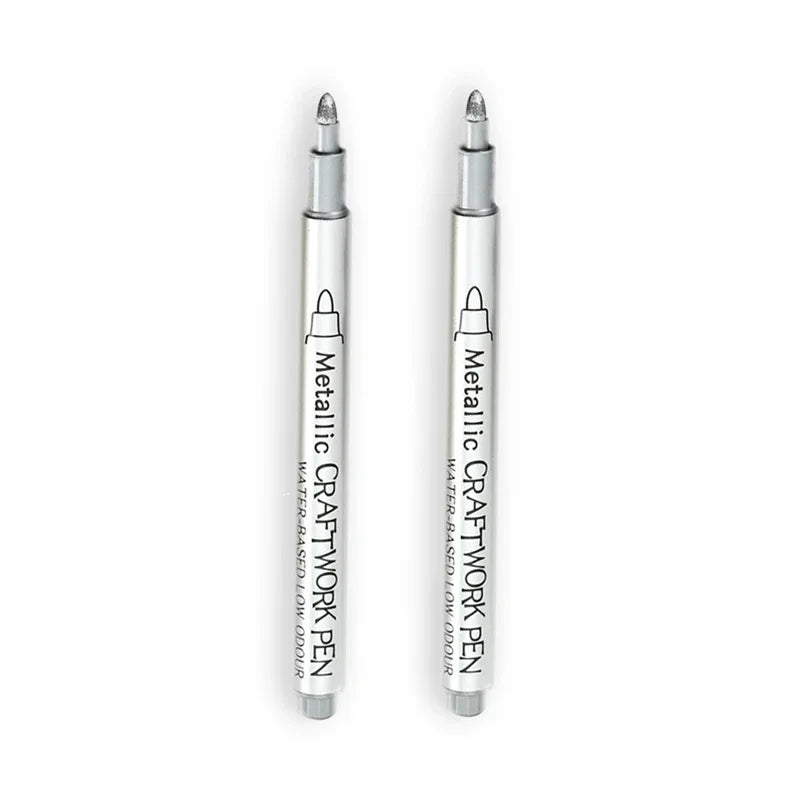 Metallic Marker Pens Set - Gold  Silver Permanent Art Markers for Manga Crafts  Scrapbooking - ZOOMNSTORE