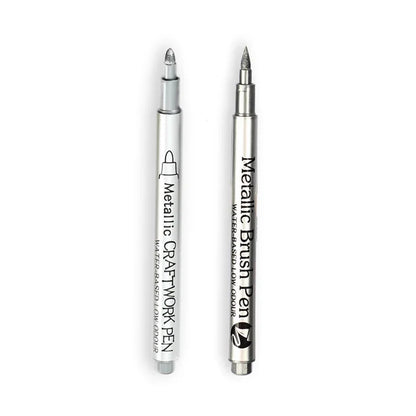 Metallic Marker Pens Set - Gold  Silver Permanent Art Markers for Manga Crafts  Scrapbooking - ZOOMNSTORE