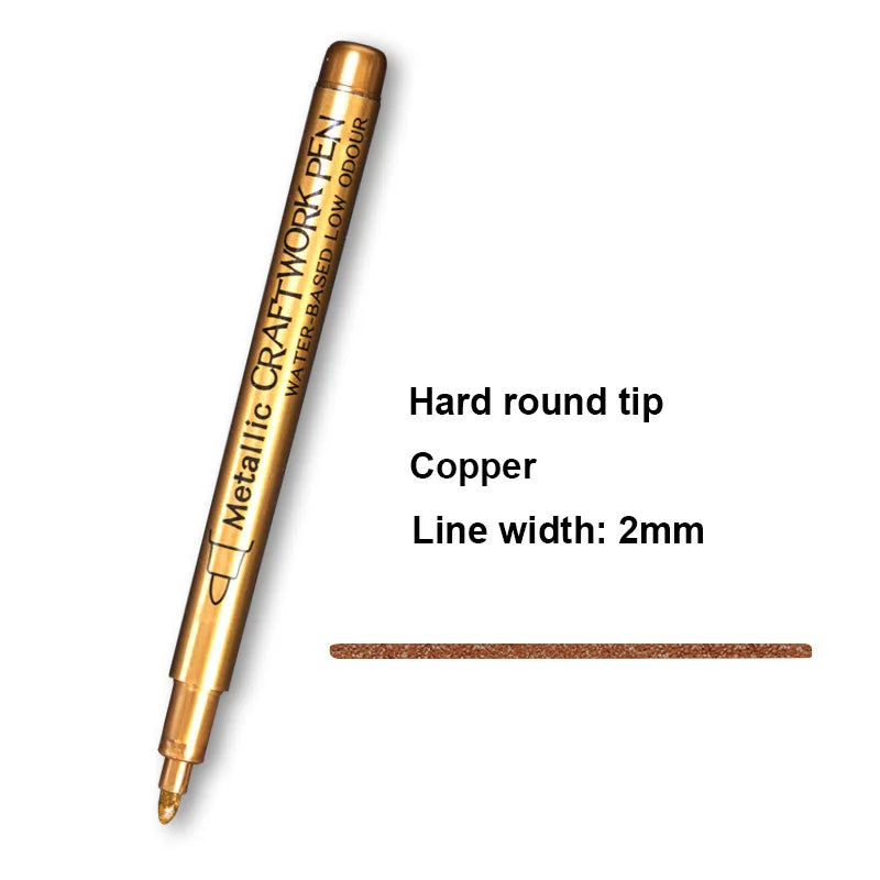 Metallic Marker Pens Set - Gold  Silver Permanent Art Markers for Manga Crafts  Scrapbooking - ZOOMNSTORE