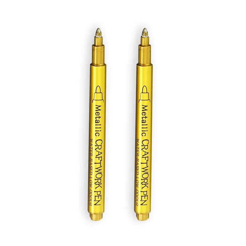Metallic Marker Pens Set - Gold  Silver Permanent Art Markers for Manga Crafts  Scrapbooking - ZOOMNSTORE