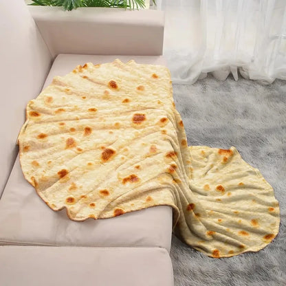 Mexican Tortilla Print Flannel Blanket - Soft Warm Throw for Couch Sofa Bed Camping Travel - ZOOMNSTORE