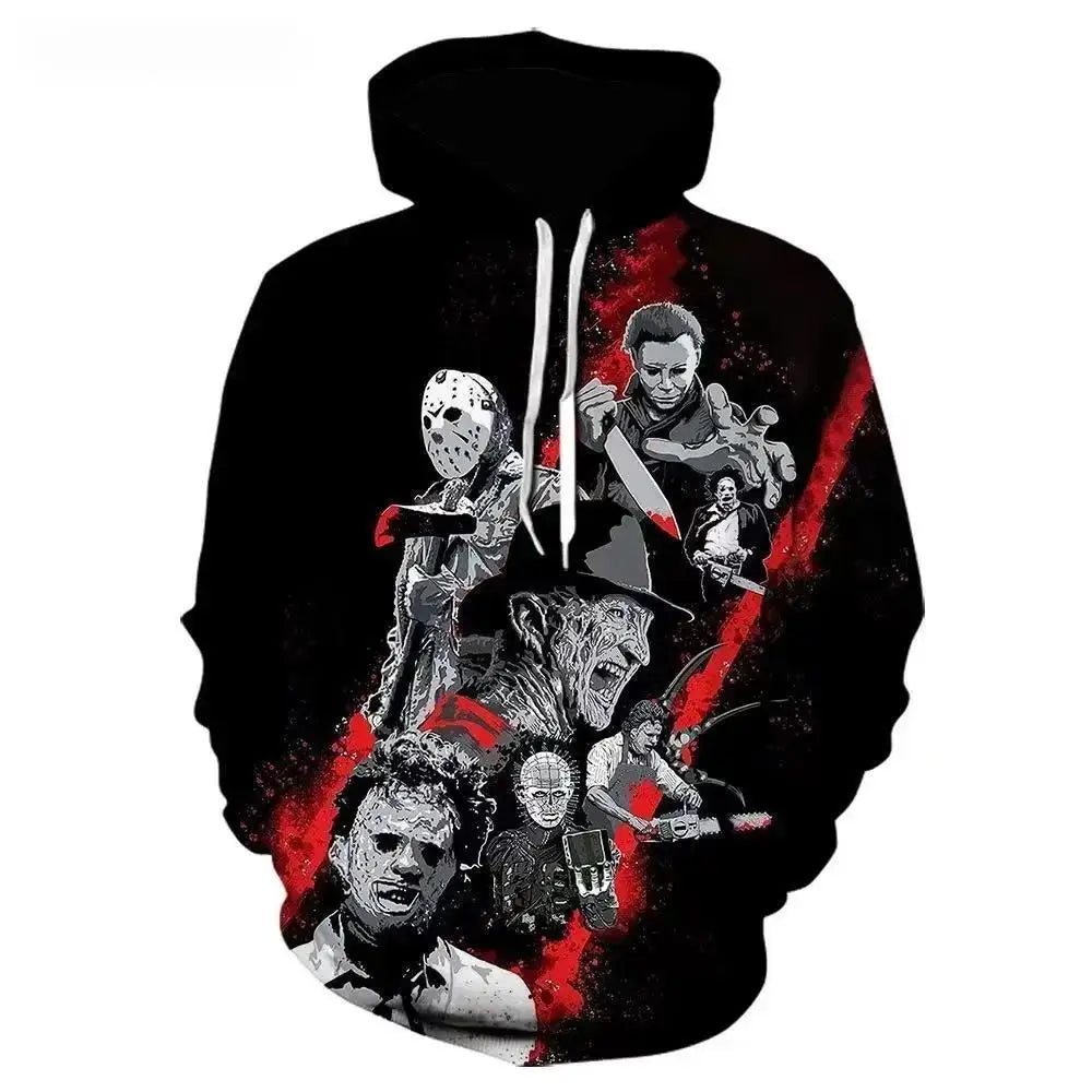 Michael Myers 3D Print Hoodie - Casual Halloween Streetwear Pullover - ZOOMNSTORE