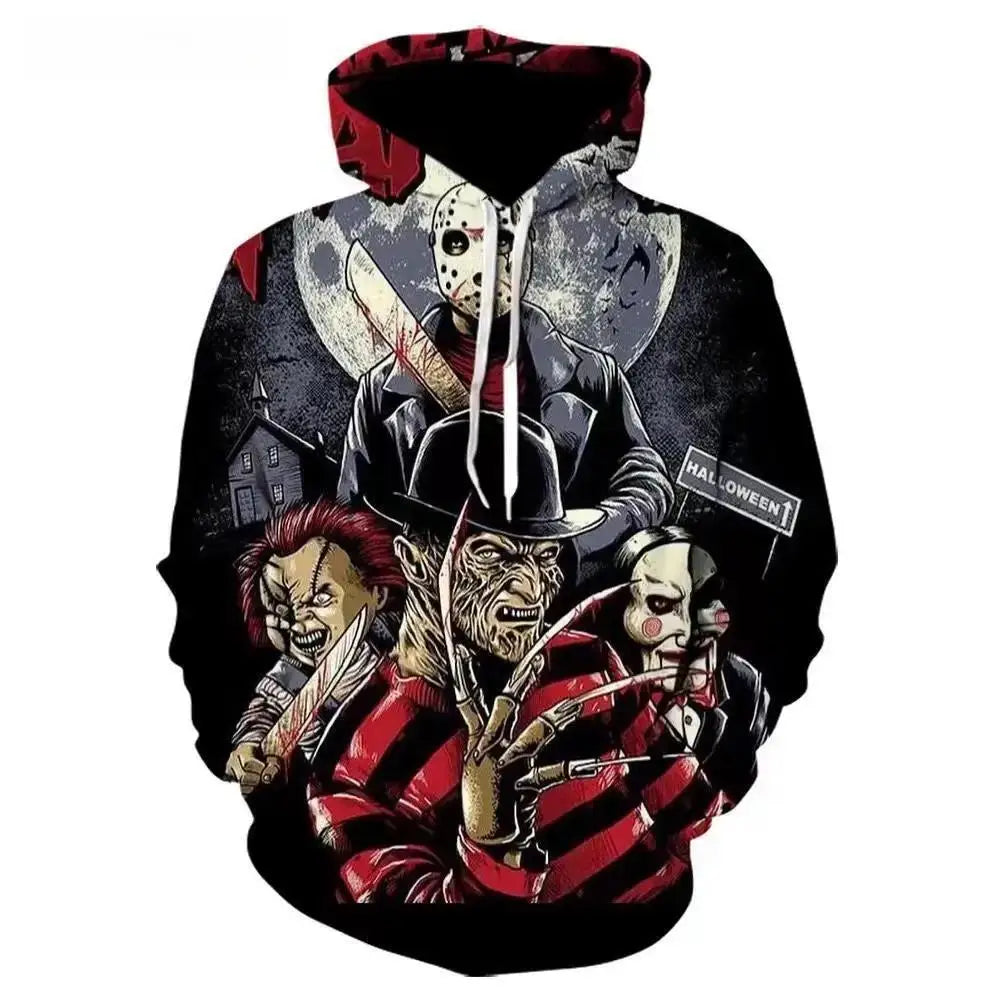 Michael Myers 3D Print Hoodie - Casual Halloween Streetwear Pullover - ZOOMNSTORE