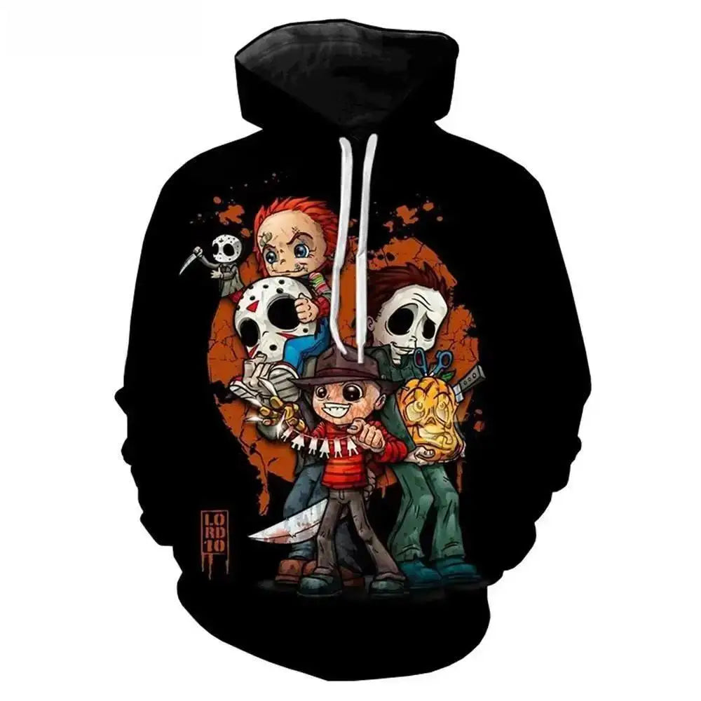 Michael Myers 3D Print Hoodie - Casual Halloween Streetwear Pullover - ZOOMNSTORE