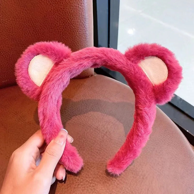 Disney Mickey Mouse Ear Headband Amusement Park Hair Hoop Fish Scale Sequin Mesh Party Headwear Girl Toy Birthday - ZOOMNSTORE