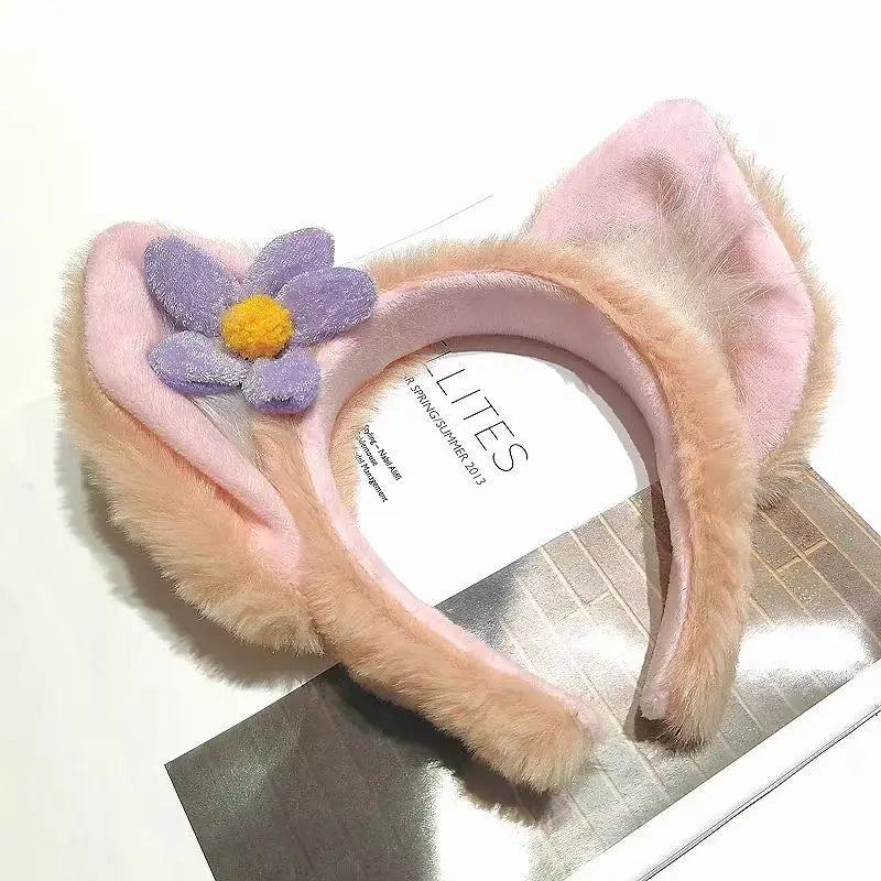 Disney Mickey Mouse Ear Headband Amusement Park Hair Hoop Fish Scale Sequin Mesh Party Headwear Girl Toy Birthday - ZOOMNSTORE