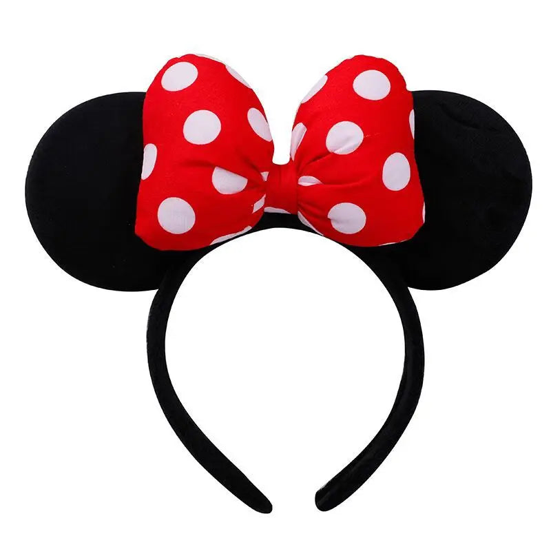 Disney Mickey Mouse Ear Headband Amusement Park Hair Hoop Fish Scale Sequin Mesh Party Headwear Girl Toy Birthday - ZOOMNSTORE