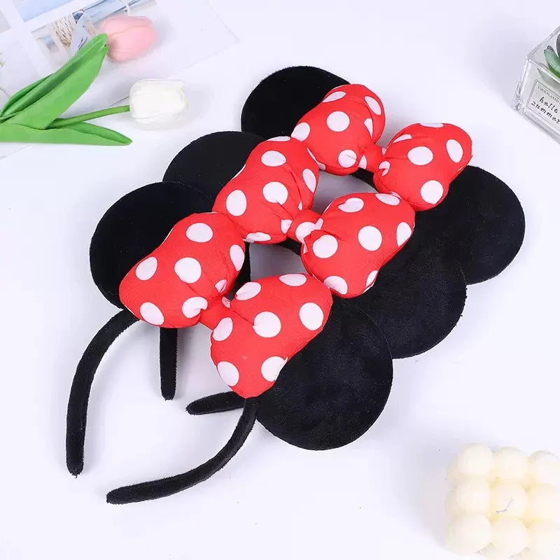 Disney Mickey Mouse Ear Headband Amusement Park Hair Hoop Fish Scale Sequin Mesh Party Headwear Girl Toy Birthday - ZOOMNSTORE