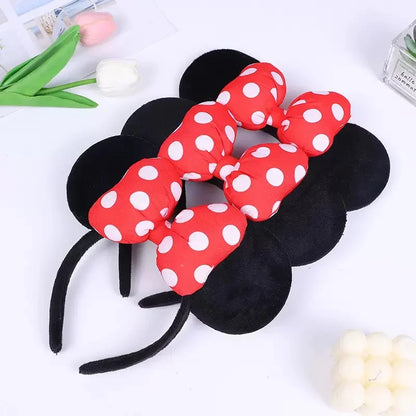 Disney Mickey Mouse Ear Headband Amusement Park Hair Hoop Fish Scale Sequin Mesh Party Headwear Girl Toy Birthday - ZOOMNSTORE