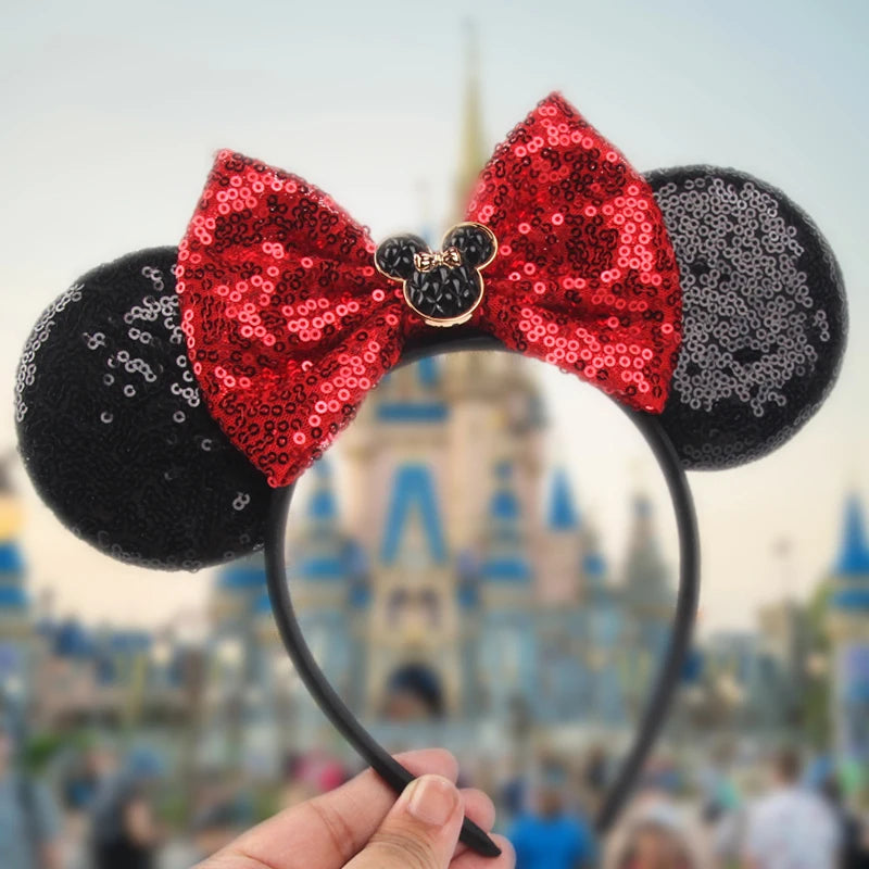 Mickey Mouse Ears Headband - Sequin Hair Bow for Halloween Festival and Cosplay - ZOOMNSTORE