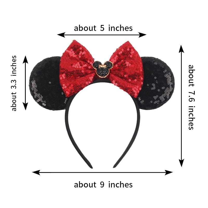 Mickey Mouse Ears Headband - Sequin Hair Bow for Halloween Festival and Cosplay - ZOOMNSTORE