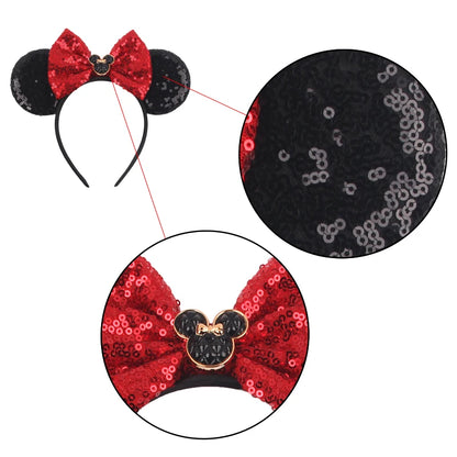 Mickey Mouse Ears Headband - Sequin Hair Bow for Halloween Festival and Cosplay - ZOOMNSTORE