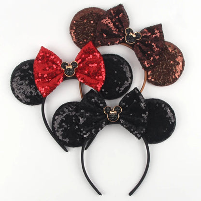 Mickey Mouse Ears Headband - Sequin Hair Bow for Halloween Festival and Cosplay - ZOOMNSTORE