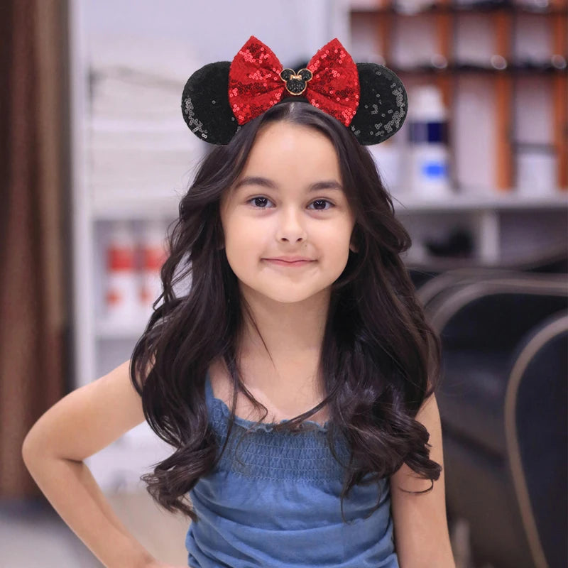Mickey Mouse Ears Headband - Sequin Hair Bow for Halloween Festival and Cosplay - ZOOMNSTORE