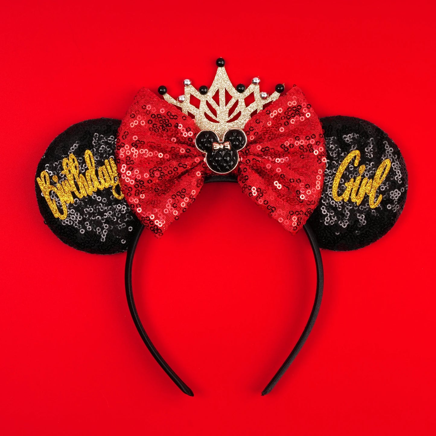 Mickey Mouse Ears Headband - Sequin Hair Bow for Halloween Festival and Cosplay - ZOOMNSTORE