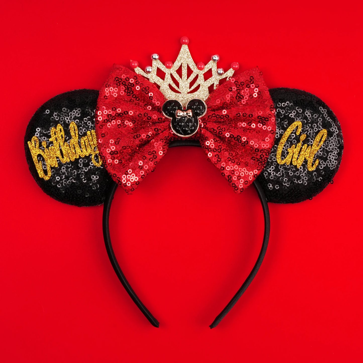 Mickey Mouse Ears Headband - Sequin Hair Bow for Halloween Festival and Cosplay - ZOOMNSTORE