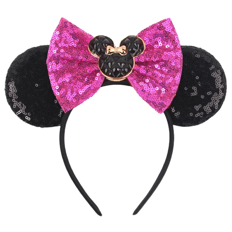 Mickey Mouse Ears Headband - Sequin Hair Bow for Halloween Festival and Cosplay - ZOOMNSTORE