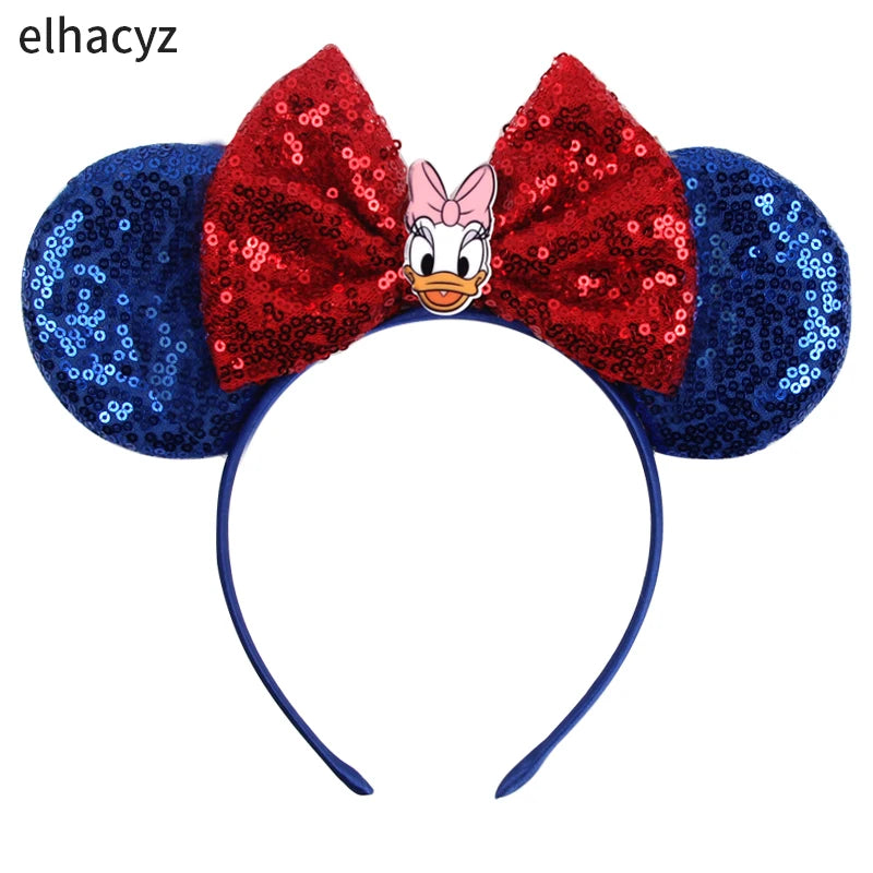 Mickey Mouse Ears Headband - Sequin Hair Bow for Halloween Festival and Cosplay - ZOOMNSTORE
