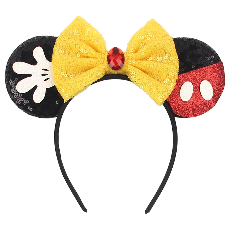 Mickey Mouse Ears Headband - Sequin Hair Bow for Halloween Festival and Cosplay - ZOOMNSTORE