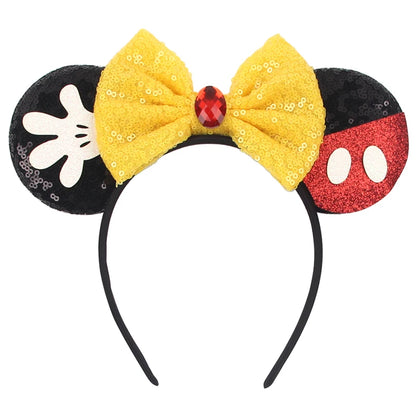 Mickey Mouse Ears Headband - Sequin Hair Bow for Halloween Festival and Cosplay - ZOOMNSTORE