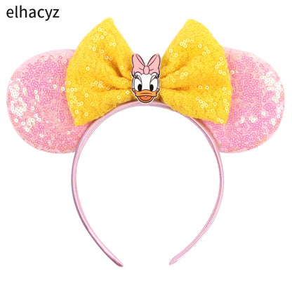 Mickey Mouse Ears Headband - Sequin Hair Bow for Halloween Festival and Cosplay - ZOOMNSTORE