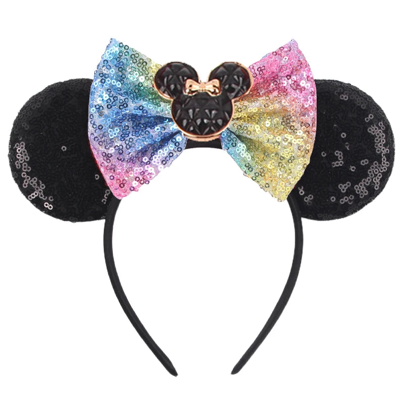 Mickey Mouse Ears Headband - Sequin Hair Bow for Halloween Festival and Cosplay - ZOOMNSTORE