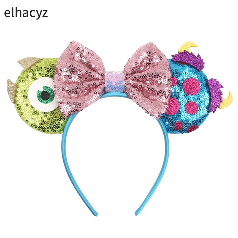 Mickey Mouse Ears Headband - Sequin Hair Bow for Halloween Festival and Cosplay - ZOOMNSTORE