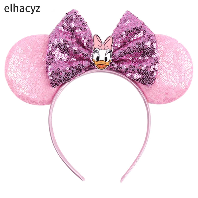 Mickey Mouse Ears Headband - Sequin Hair Bow for Halloween Festival and Cosplay - ZOOMNSTORE