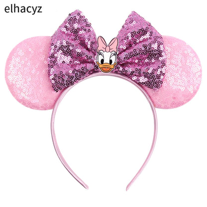 Mickey Mouse Ears Headband - Sequin Hair Bow for Halloween Festival and Cosplay - ZOOMNSTORE
