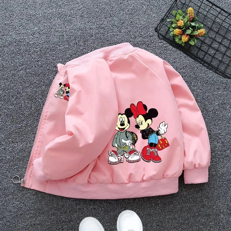 Mickey Mouse Hooded Jacket - Baby Boys  Girls Cartoon Zipper Coat - ZOOMNSTORE