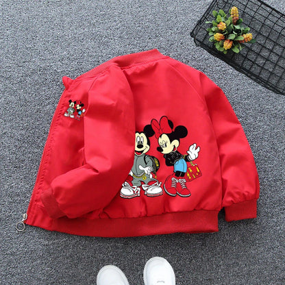 Mickey Mouse Hooded Jacket - Baby Boys  Girls Cartoon Zipper Coat - ZOOMNSTORE
