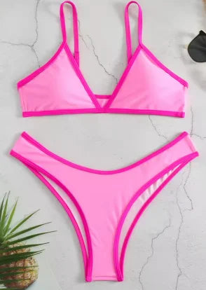 Black White Micro Bikini - Padded Thong Brazilian Swimsuit - ZOOMNSTORE