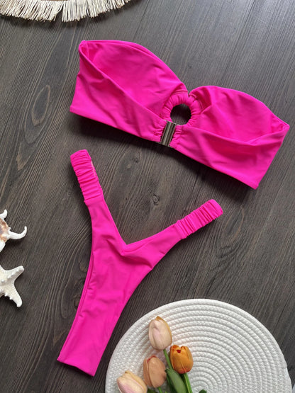 Micro Bikini Push Up - Women Swimsuits Two Piece Bikini Set With Wire Free Support - ZOOMNSTORE