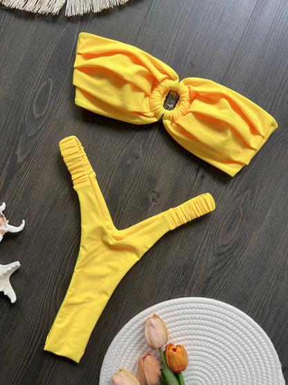 Micro Bikini Push Up - Women Swimsuits Two Piece Bikini Set With Wire Free Support - ZOOMNSTORE