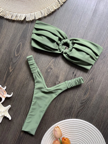 Micro Bikini Push Up - Women Swimsuits Two Piece Bikini Set With Wire Free Support - ZOOMNSTORE