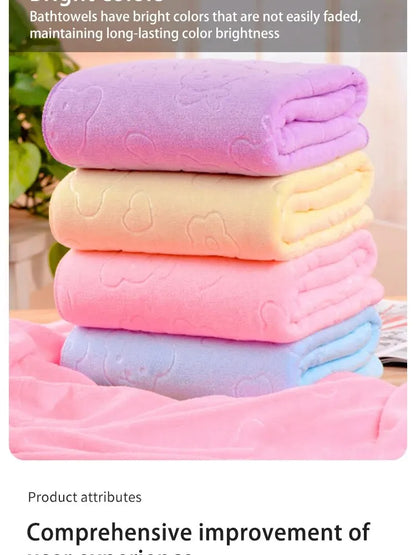 Cute Bear Microfiber Shower Towel - Lightweight Absorbent Bath  Beach Essential - ZOOMNSTORE
