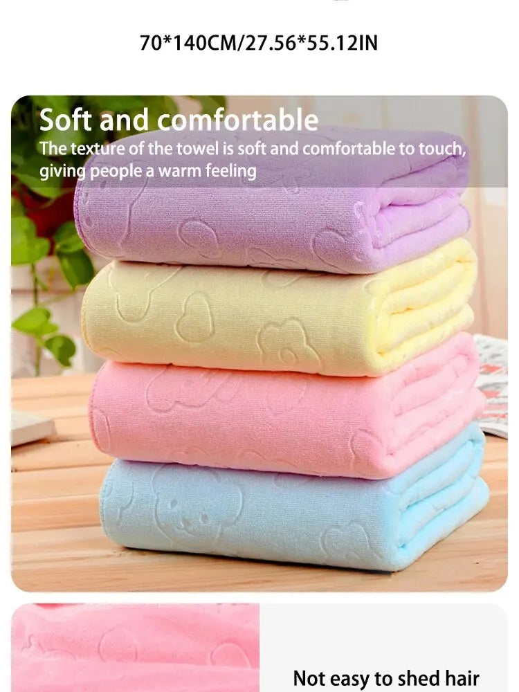 Cute Bear Microfiber Shower Towel - Lightweight Absorbent Bath  Beach Essential - ZOOMNSTORE